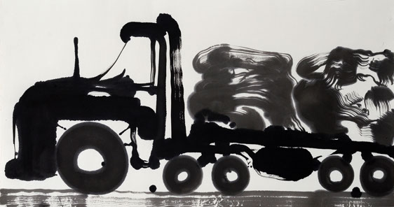 truck 2, ink painting 45_90 cm